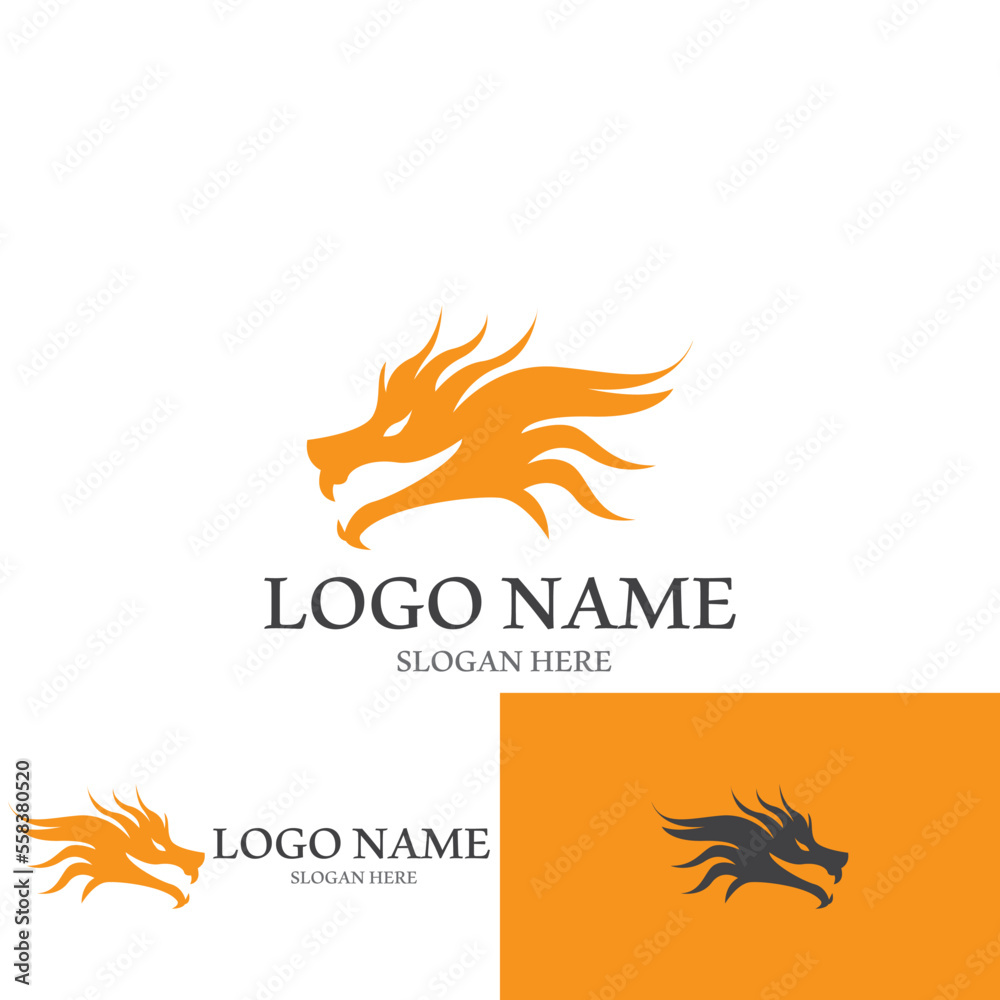 Dragon vector icon illustration design logo template Dragon vector icon illustration design logo template