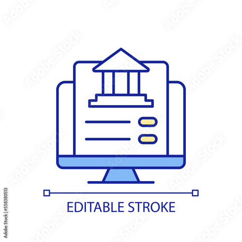 Official information online RGB color icon. Government services online. Website access. Federal internet source. Isolated vector illustration. Simple filled line drawing. Editable stroke