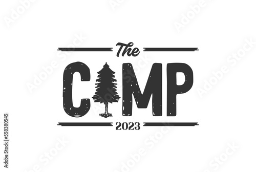 Camp Letter Type Text Word Lettering Typography for Outdoor Adventure Logo