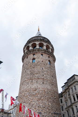 View of Galata Tower in Istanbul Turkey