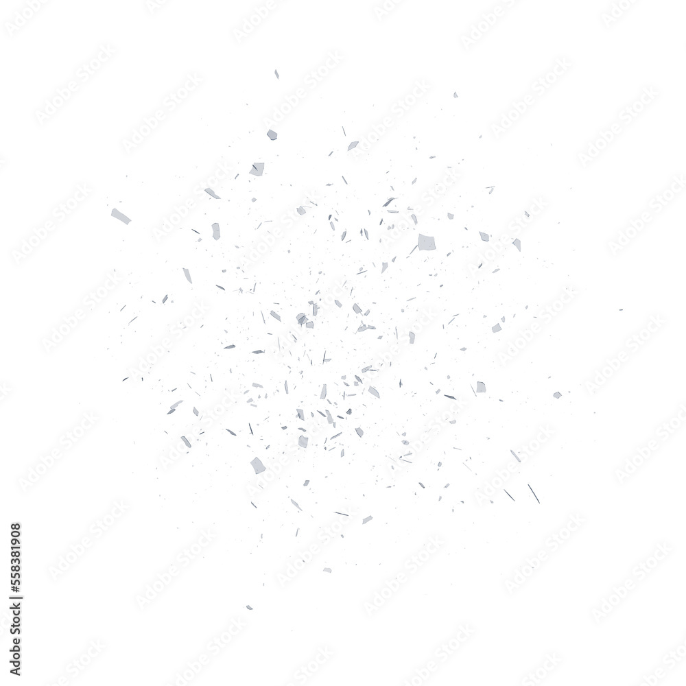 Glass debris isolated transparent backgound 3d rendering Glass debris isolated transparent backgound 3d rendering