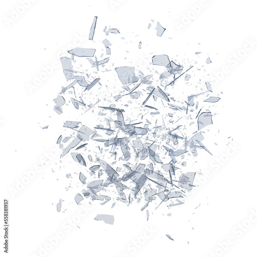 Glass debris isolated transparent backgound 3d rendering