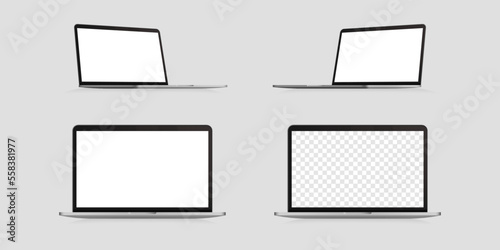 Laptop realistic device vector set. Laptop frame. Mockup generic device. EPS 10