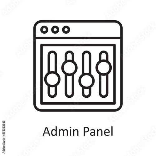 Admin Panel Vector Outline Icon Design illustration. Design and Development Symbol on White background EPS 10 File