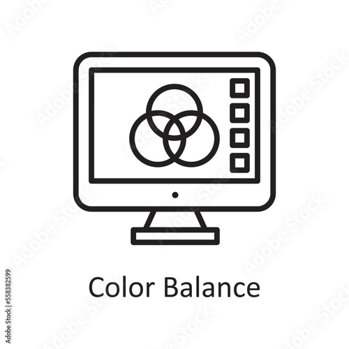 Color Balance Vector Outline Icon Design illustration. Design and Development Symbol on White background EPS 10 File