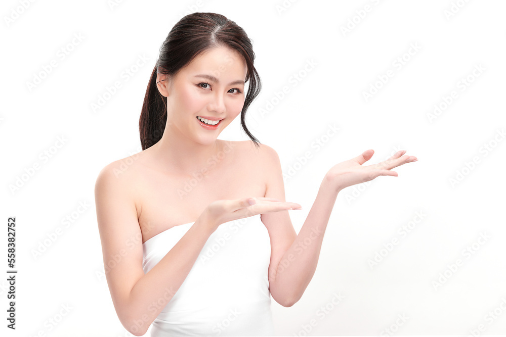 Beautiful young asian woman with clean fresh skin on white background, Face care, Facial treatment, Cosmetology, beauty and spa, Asian women portrait. Beautiful young asian woman with clean fresh skin on white background, Face care, Facial treatment, Cosmetology, beauty and spa, Asian women portrait.