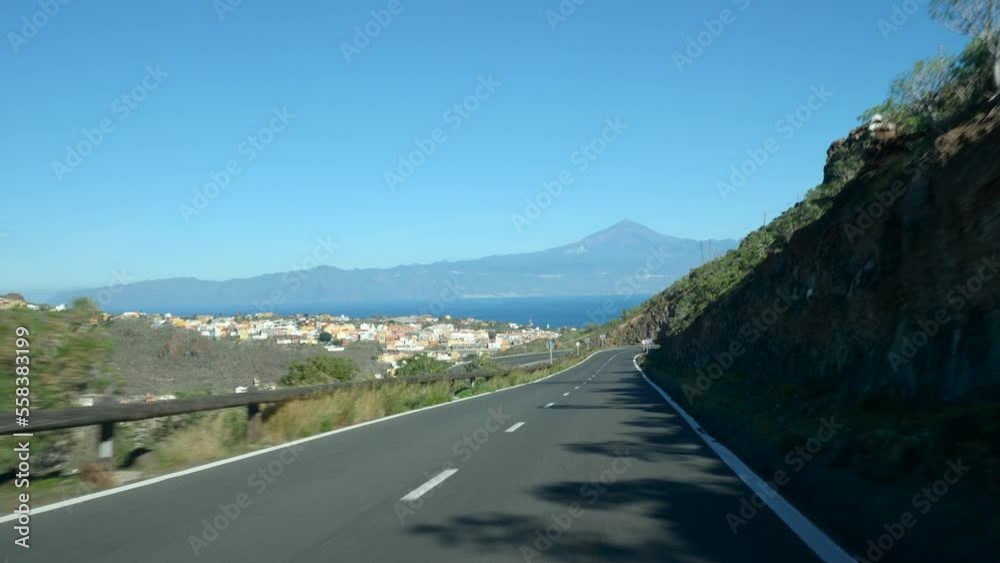 Drive down La Gomera to the capital San Sebastian with views of Tenerife and Teide Drive down La Gomera to the capital San Sebastian with views of Tenerife and Teide