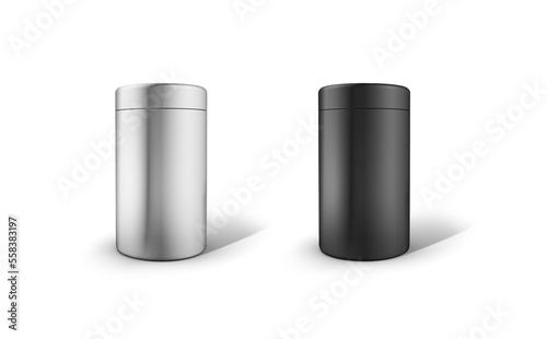 Metal tin can, packaging for bulk products, 3d rendering