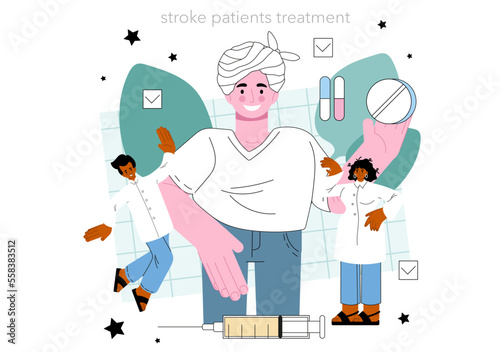 Neurologist concept. Doctor examine and treat human brain and nervous