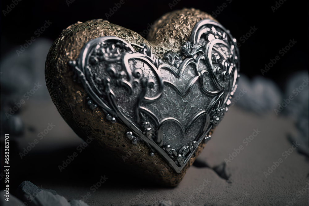 Valentine's day heart created with Generative AI technology	
