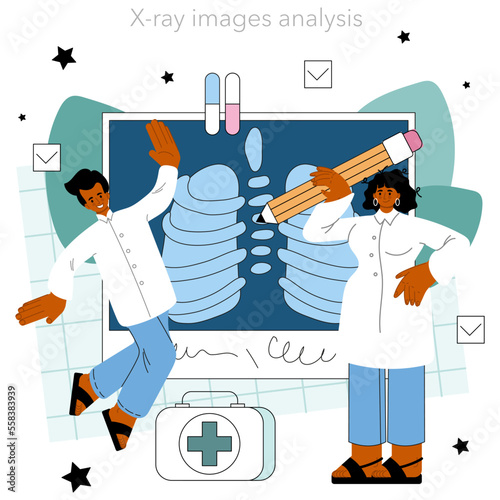 Radiology concept. Idea of health care and disease diagnosis. X-ray
