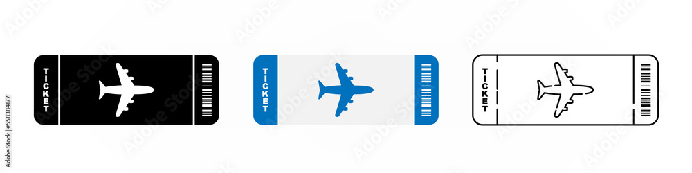 Fototapeta premium Air plane ticket icon illustration