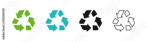 Recycle icon. Vector illustration on a white background.