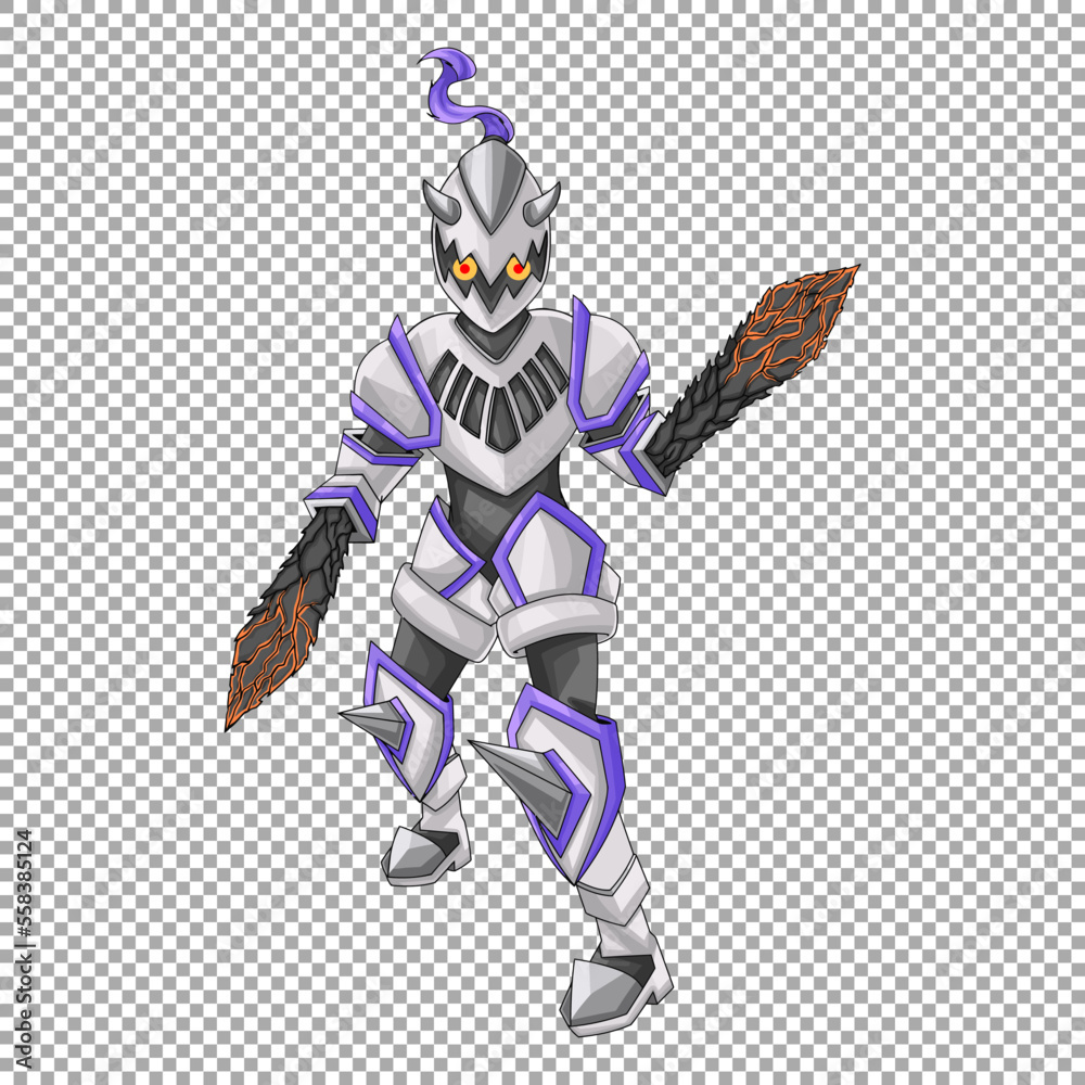 Vector robot with premium quality lava sword Vector robot with premium quality lava sword