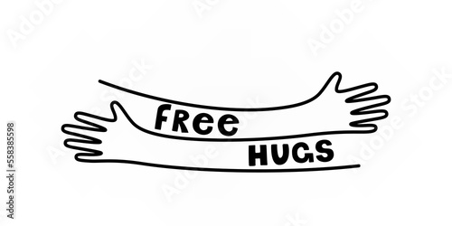Free hugs simple conceptual illustration