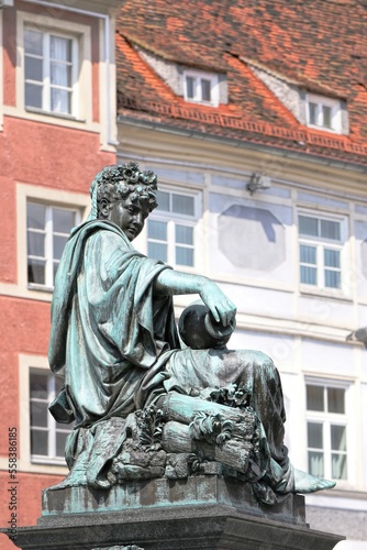Statuary goddess in Hauptplatz, Graz, Austria.