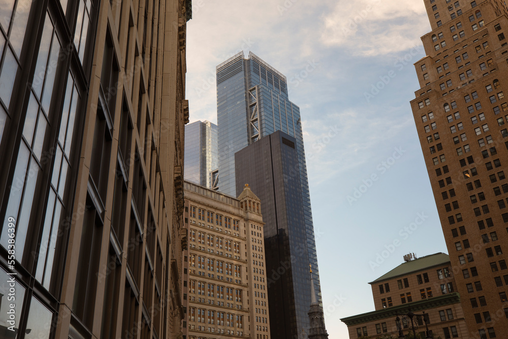 Obraz premium District with brick skyscrapers in New York