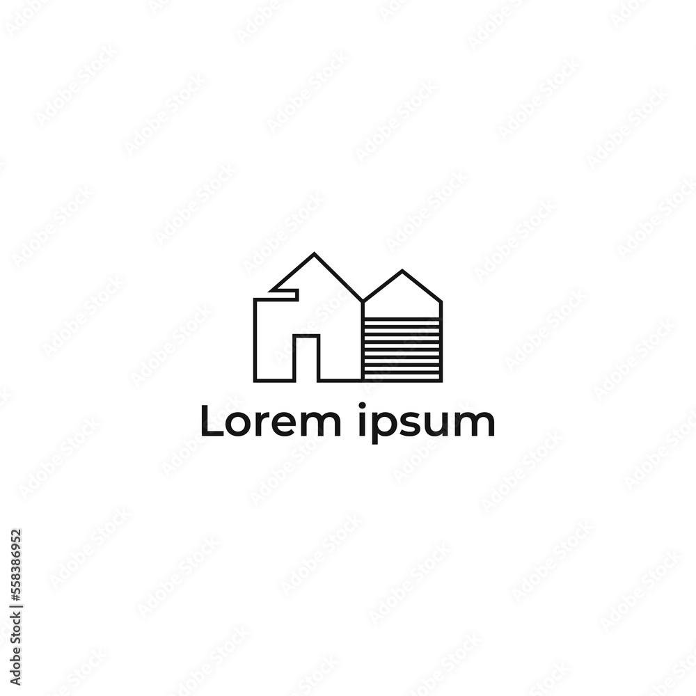 ILLUSTRATION HOME.MODERN HOUSE. RESENTIAL BUILDING SIMPLE LOGO ICON DESIGN VECTOR. GOOD FOR REAL ESTATE, PROPERTY INSDUSTRY