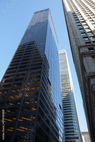 Modern glass skyscrapers in New York