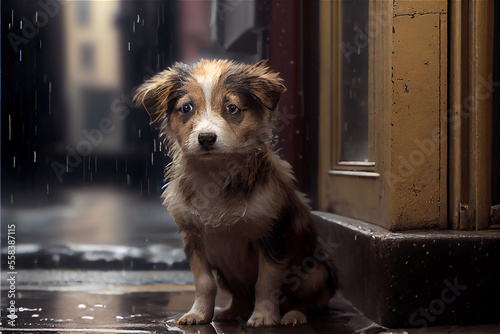 abandoned sad puppy in the ...