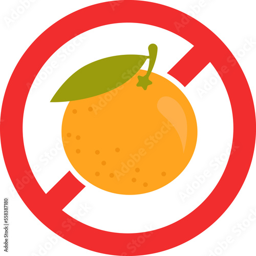 Allergen food flat icon Ban to orange