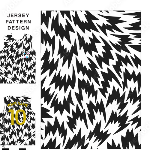 Abstract geometris concept vector jersey pattern template for printing or sublimation sports uniforms football volleyball basketball e-sports cycling and fishing Free Vector.