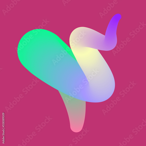 3d abstract colorful twisted liquid shapes. Creative design elements. Modern gradient shapes elements for banner, background, poster, bruchure, web, flyer.   photo