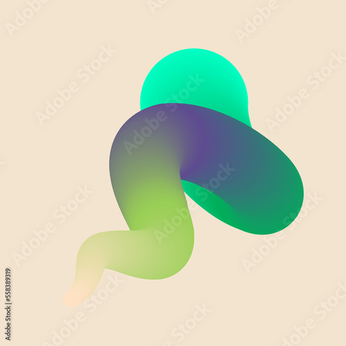 3d abstract colorful twisted liquid shapes. Creative design elements. Modern gradient shapes elements for banner, background, poster, bruchure, web, flyer.   photo
