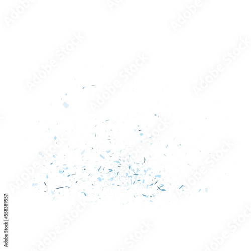 Cartoon glass debris isolated transparent backgound 3d rendering