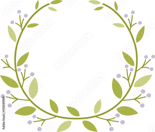 Wreath of tree twigs flat icon