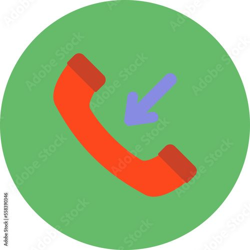 Incoming Call Multicolor Circle Flat Icon
