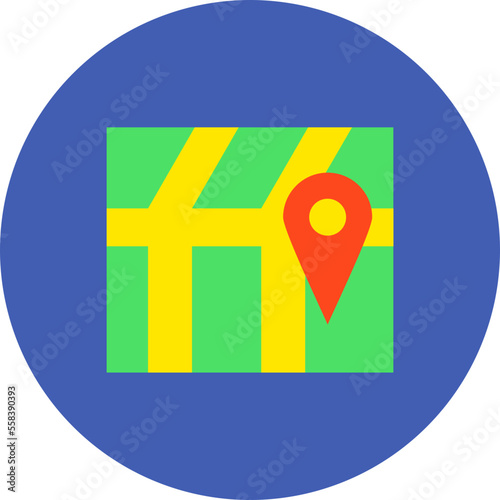 Location Multicolor Circle Flat Icon Free Download Location Multicolor Circle Flat Icon - GFXLoad
