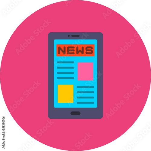 Smartphone Multicolor Circle Flat Icon