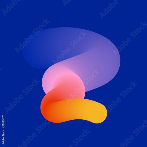 3d abstract colorful twisted liquid shapes. Creative design elements. Modern gradient shapes elements for banner, background, poster, bruchure, web, flyer.   photo