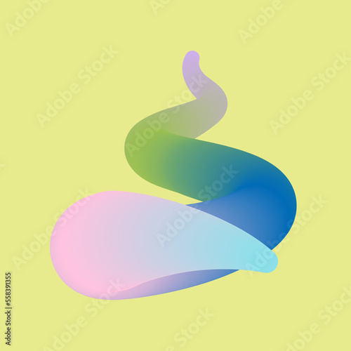 3d abstract colorful twisted liquid shapes. Creative design elements. Modern gradient shapes elements for banner, background, poster, bruchure, web, flyer. 