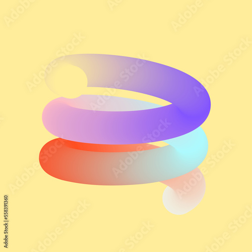 3d abstract colorful twisted liquid shapes. Creative design elements. Modern gradient shapes elements for banner, background, poster, bruchure, web, flyer.   photo
