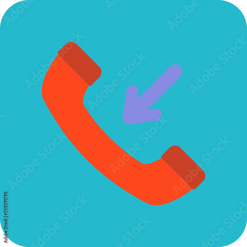Incoming Call Multicolor Round Corner Flat Icon