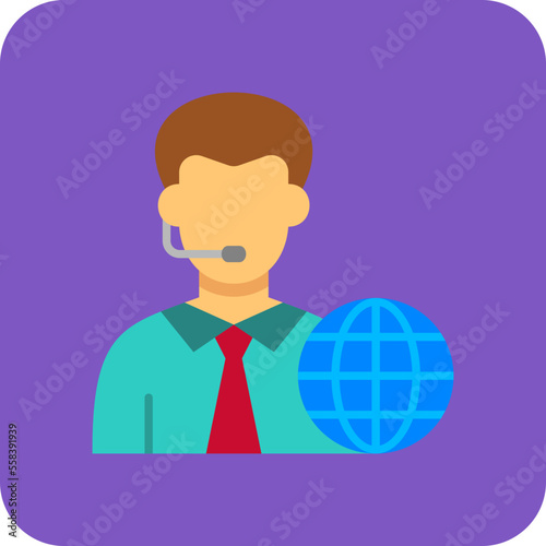 News Reporter Multicolor Round Corner Flat Icon