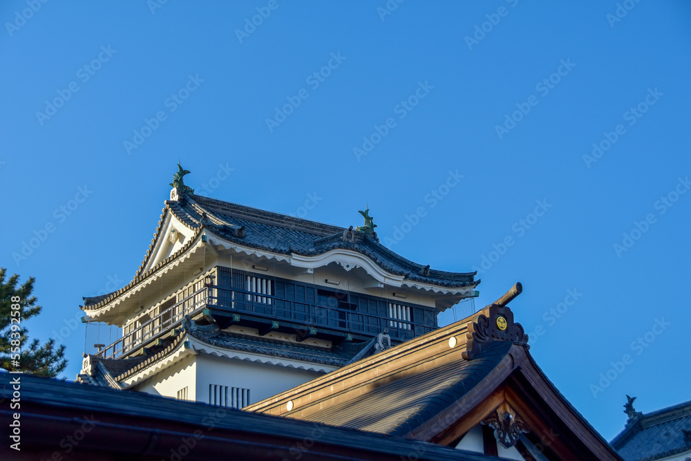 澄んだ青空の岡崎城