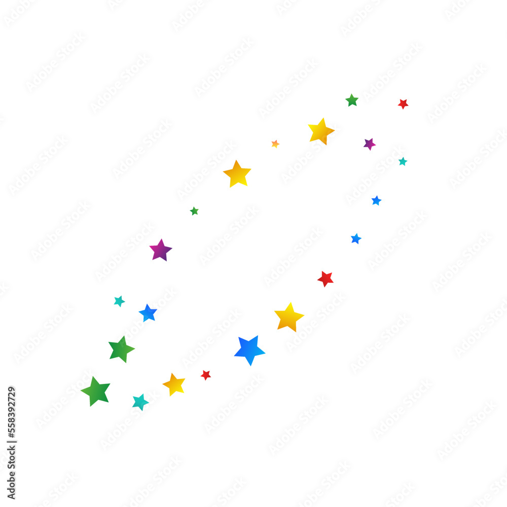 Color Stars Christmas Vector White Background.