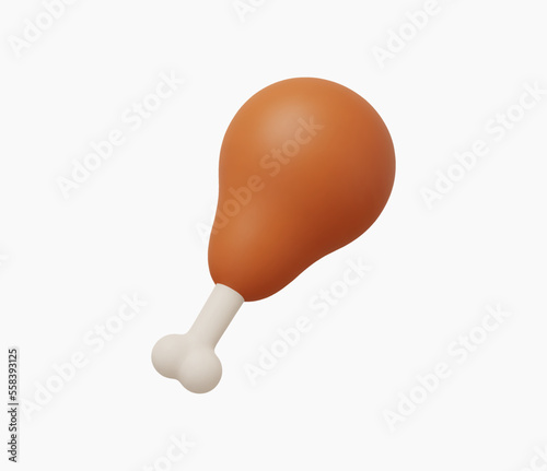 3d Realistic Fried chicken vector Illustration