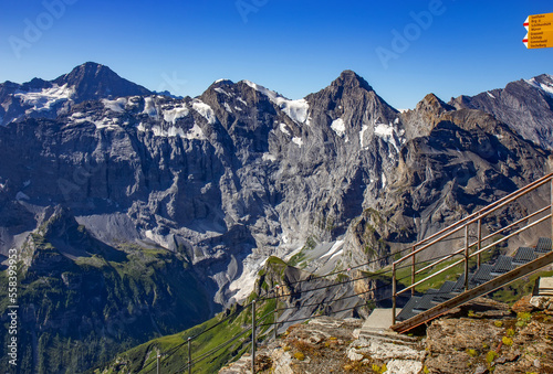 View on the Jungfrau Swiss Alps and glacier