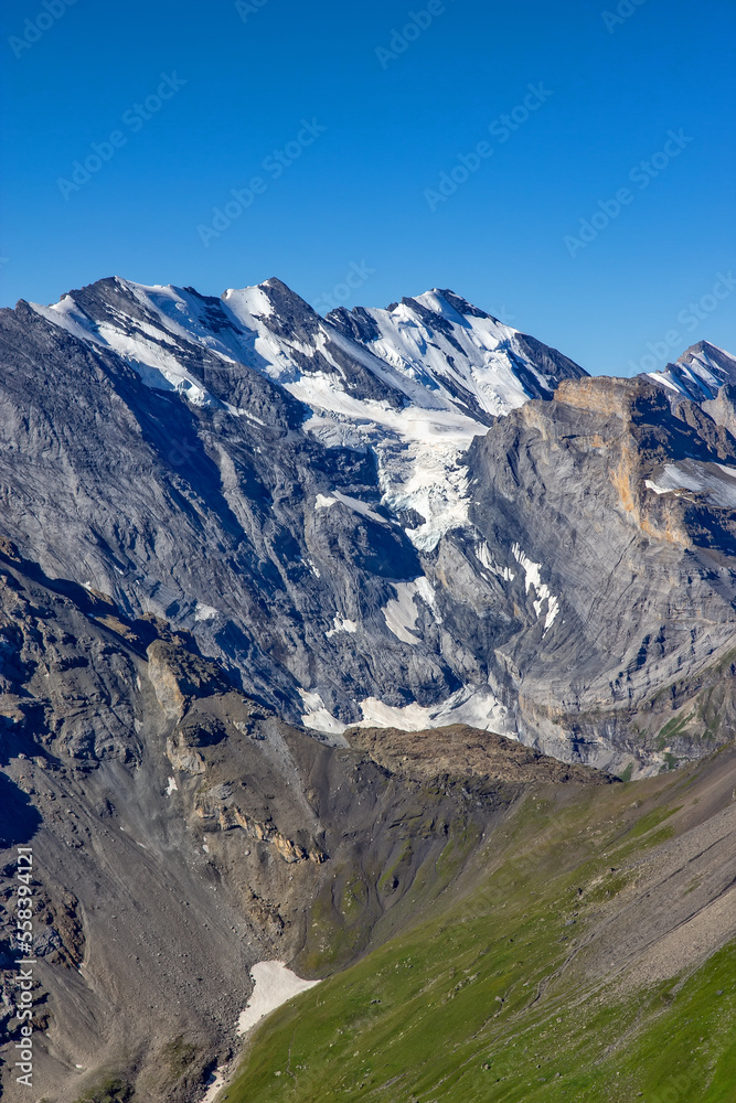 View on the Jungfrau Swiss Alps and glacier View on the Jungfrau Swiss Alps and glacier