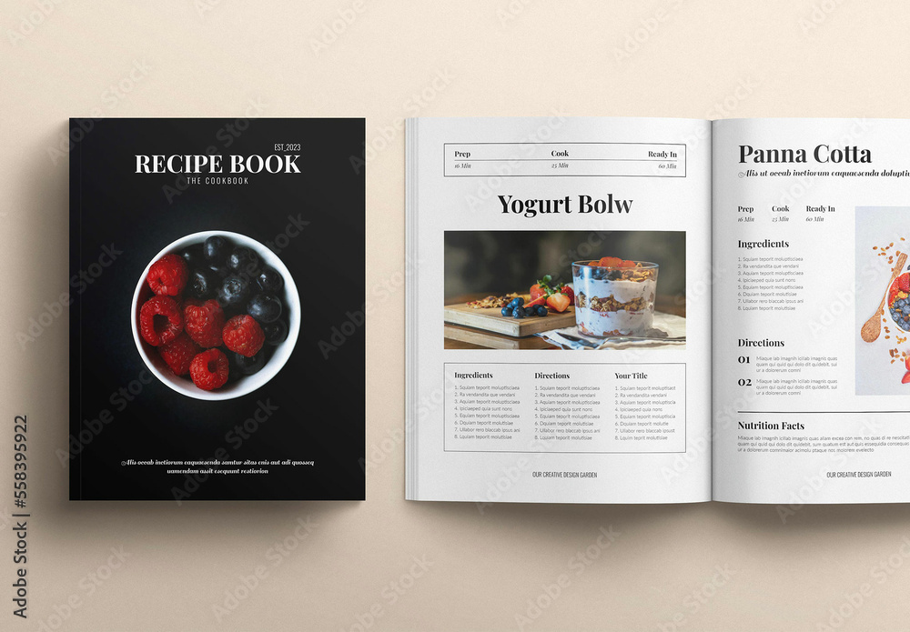 Cookbook Recipe book Template Stock Template Adobe Stock