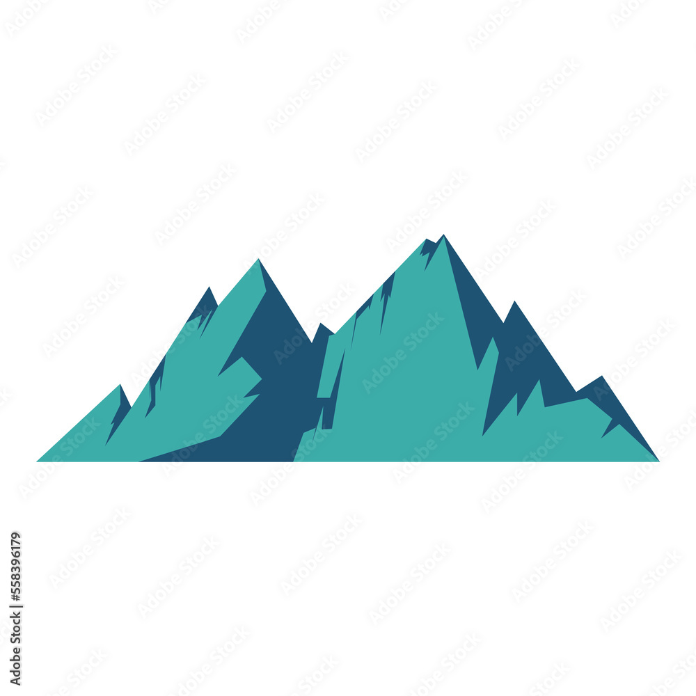 vector mountain silhouette flat illustration  