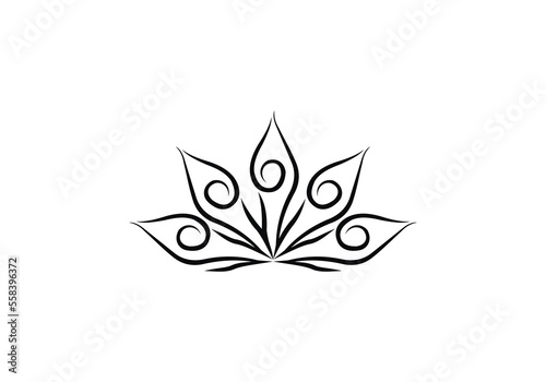 Abstract elegant flower logo icon vector design. Universal creative premium symbol. in black background