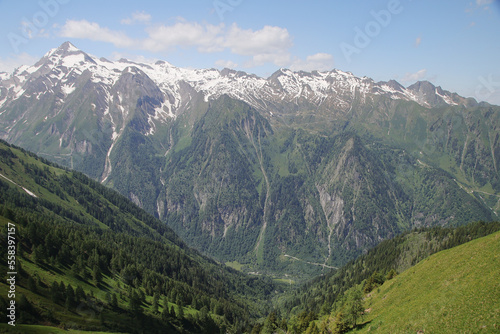 The view from Imbachhorn mountain to Zell am See valley, Austria