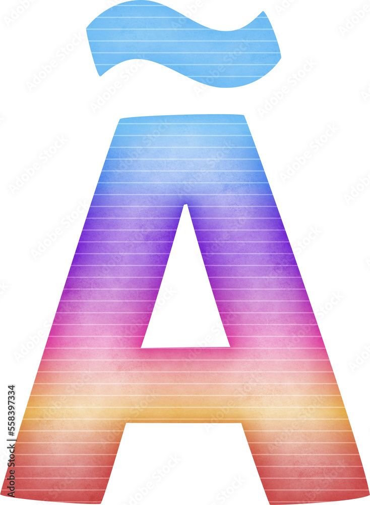 Uppercase Letter à Gradient colorful alphabet Uppercase Letter à Gradient colorful alphabet
