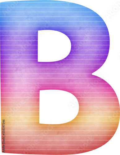 Uppercase Letter B Gradient colorful alphabet