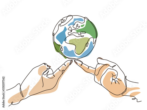 sketch lifestyle A012_fingers hold up the earth to shows the concept of eco vector illustration graphic EPS 10